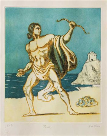Giorgio DE CHIRICO Volos 1888 - Roma 1978 Teseo, 1970 Acquaforte/acquatinta a...