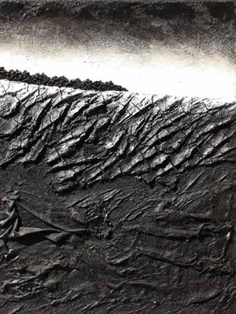 Mauro PASCHETTA Milano 1949 Black land, 2006 Malte e terre naturali su tela...