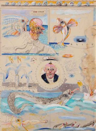 Antonio POSSENTI Lucca 1932 Black, 2000 Olio su carta cm 62 X 46 Autentica...