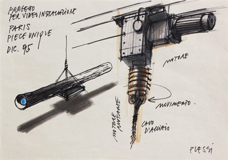 Fabrizio PLESSI Reggio Emilia 1940 Progetto per video installazione, 1995...