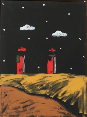 Tano FESTA Roma 1938 - Roma 1988 Senza titolo, anni 80 Acrilico su tela cm 90...