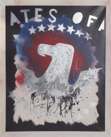 Franco ANGELI Roma 1935 - Roma 1988 Aquila americana, 1969 Smalto su tela...