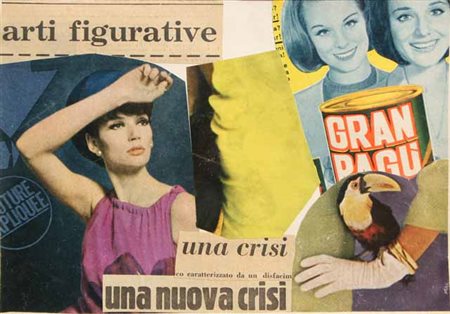 Lamberto PIGNOTTI Firenze 1926 Arti figurative…, 1965 Collage su cartone cm...