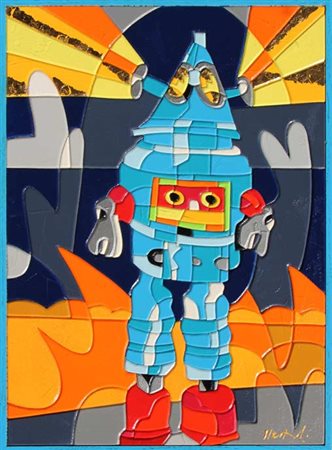 Ugo NESPOLO Mosso Santa Maria (Bi) 1941 Nakanaka ni Acrilici su legno cm 40 X...