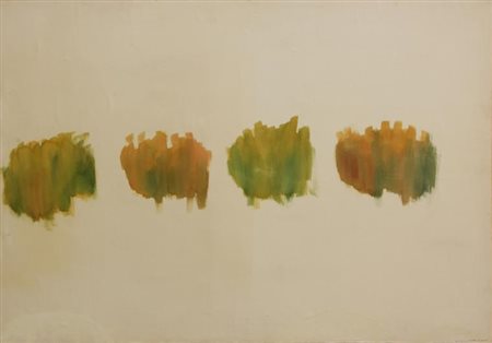 Mario NIGRO Pistoia 1917 - Livorno 1992 Orme, 1988 Olio su carta intelata cm...