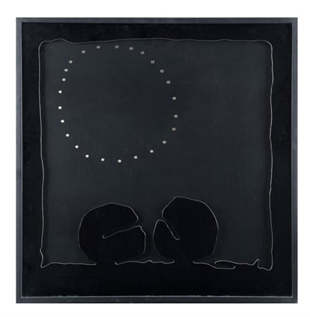 Lucio FONTANA Rosario Santa Fè 1899 - Varese 1968 Teatrino nero, 1968 Cartone...