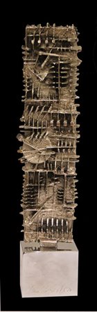 Arnaldo POMODORO Morciano di Romagna 1926 Stele, 1986 Bronzo argentato fuso a...