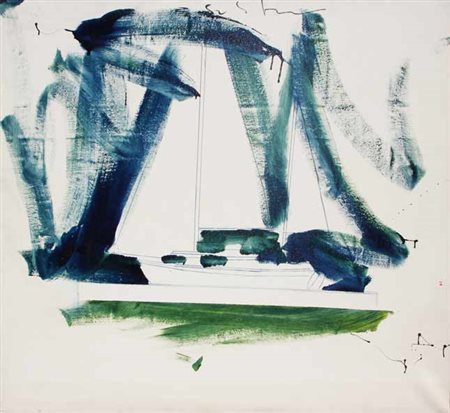 Mario SCHIFANO Homs 1934 - Roma 1998 Senza titolo, 1980 Smalto su tela cm 120...