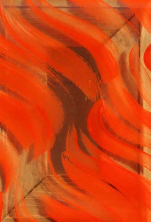 Carla ACCARDI Trapani 1924 Segni arancio, 1967 Vinilico su sicofoil cm 20 X...