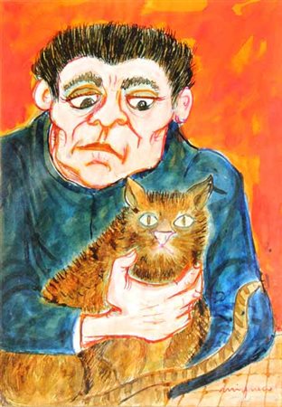 Giuseppe MIGNECO Messina 1908 - Milano 1997 Senza titolo Gouache su carta cm...