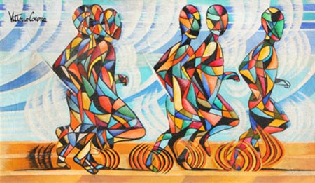 Vittorio CORONA Palermo 1901 - Roma 1966 Corsa, anni 20 Olio su tela cm 28 X...