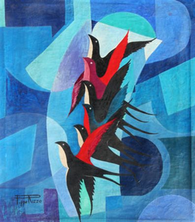 Pippo RIZZO Corleone 1887 - Palermo 1964 Dinamismo di un volo, 1930 Olio su...