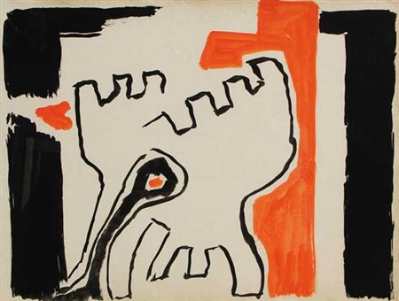 Giuseppe CAPOGROSSI Roma 1900 - Roma 1972 Superficie CP/803, 1957 Tempera su...