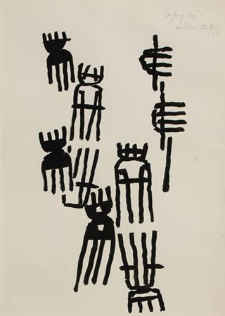 Giuseppe CAPOGROSSI Roma 1900 - Roma 1972 Superficie CP/682, 1966 Tempera su...