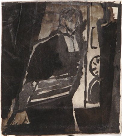 Mario SIRONI Tempio Pausiana 1885 - Milano 1961 Figura, 1925 Tecnica mista su...