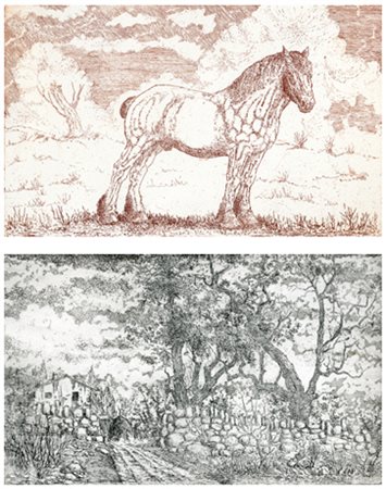 ALBERTO PARDUCCI 1927 Lotto composto da 2 opere: - Senza titolo Acquaforte...