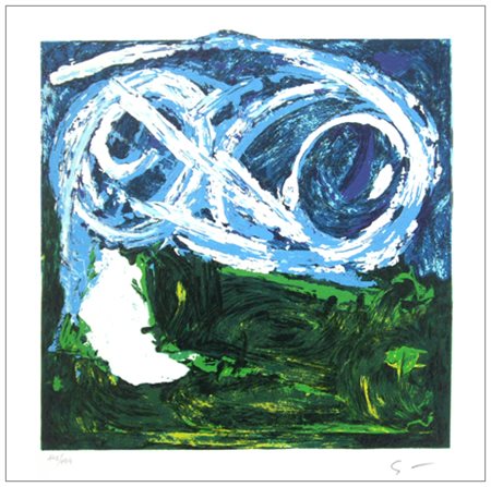 MARIO SCHIFANO Horns 1934 - Roma 1998 Senza titolo (Turbolenza) Serigrafia a...