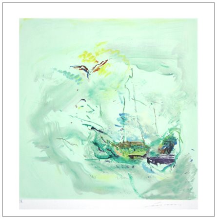 ERNESTO TRECCANI Milano 1920 – 2009 Senza titolo Incisione a colori es.P.A....