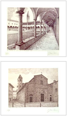 GLAUCO VANNI Pisa ? Lotto composto da 2 opere: - Ex convento di Santa Croce...