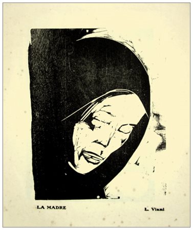LORENZO VIANI Viareggio 1882 – Ostia 1936 La madre Xilografia coeva. Firma...