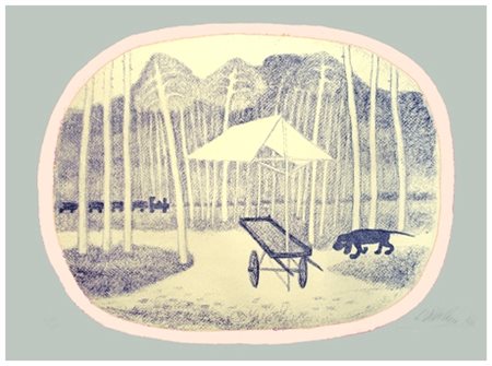 GIUSEPPE VIVIANI Agnano Pisano 1898 – Pisa 1965 Il trenino 1963 Litografia a...