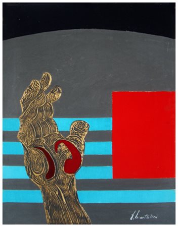 FIDIO BARTALINI Pisa 1921 – 2012 Senza titolo Pittura, t.m. e collage di...