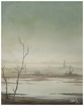 GIOVANNI BILO Soriano nel Cimino 1948 Senza titolo Olio su cartone telato 27...