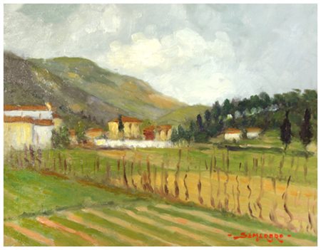 PIERO SEMERARO Trieste 1914 – Pisa 1998 Senza titolo Olio su tavola 17,5 x...