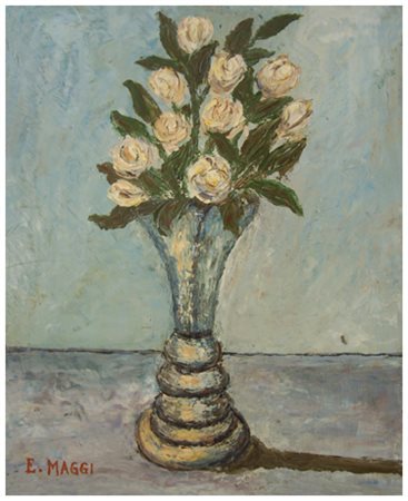 EGIDIO MAGGI Pisa Senza titolo Olio su tavola 40,5 x 32,5. Firma in b. a s.