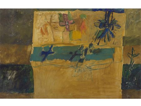 Riccardo Licata (Torino 1929–Venezia 2014) Fiori Olio su tela Misure 60x92 cm