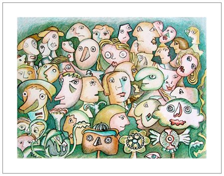 ENRICO BAJ Milano 1924 – Vergiate 2003 Senza titolo Incisione a colori...