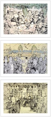 ANTONIO POSSENTI Lucca 1933 Caffè ‘900 1977 3 litografie a colori es.85/120...