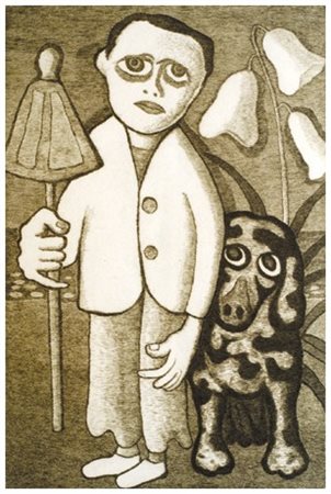 GIUSEPPE VIVIANI Agnano Pisano 1898 – Pisa 1965 Venditore cane e fiori 1960...