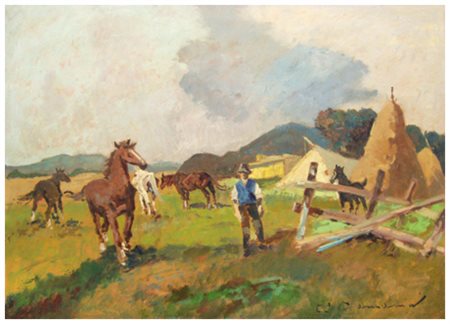 CARLO DOMENICI Livorno 1898 – Valdana di Portoferraio 1981 M. Toscana Olio su...