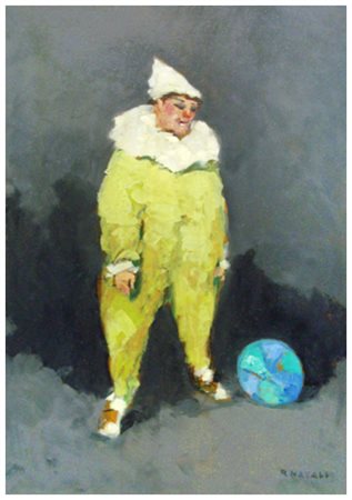 RENATO NATALI Livorno 1883 – Livorno 1979 Senza titolo Olio su tavola 50 x...