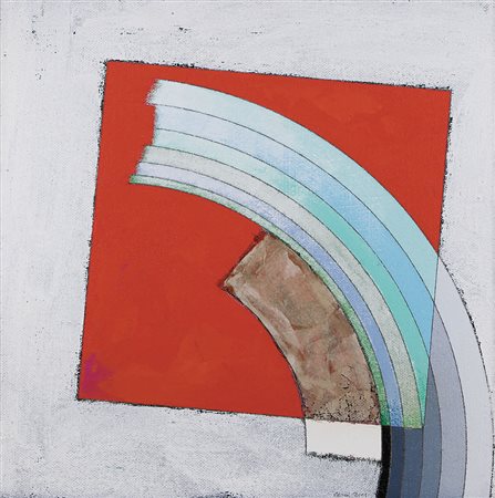 CARMI EUGENIO Genova 17/02/1920Quadrato rosso attraversato da dubbi,...