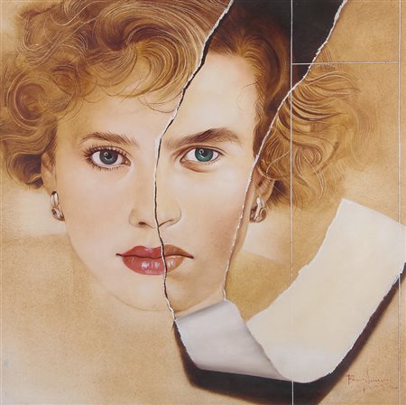 LAURIA FAZIO Castrovillari 1950Ambiguitàolio su tela cm. 60x60, firma in...