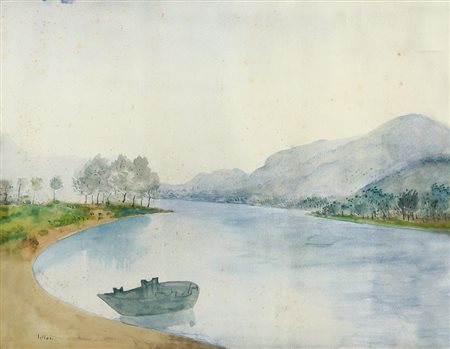 LILLONI UMBERTO Milano 01/03/1898 - Milano 15/06/1980Paesaggio lacustre,...