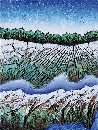 PASCHETTA MARIO Milano 27/04/1949Lungo il fiume, 2014malte e terre naturali...