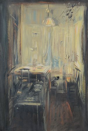 OSSOLA GIANCARLO Milano 1935Interno, 1985olio su tela cm. 60x40, firma,...
