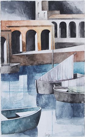 SCUFFI MARCELLO Tizzana (Pt) 1948Piazza d'acqua, 2004acquerello su carta cm....