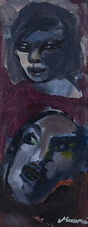 MACCARI MINO Siena 24/11/1898 - Roma 17/06/1989Volti, 1980olio su cartone...