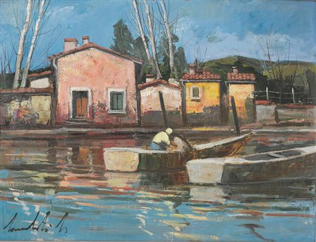 LAMBERTI LAMBERTO Brescia 23/02/1925 - Milano 26/10/2003Paesaggio con...