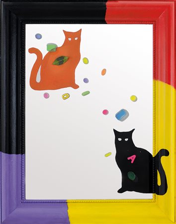 NUCARA RENZO Crema 1955Mirror Cats, 2013specchio, acrilico, smalti, resine,...