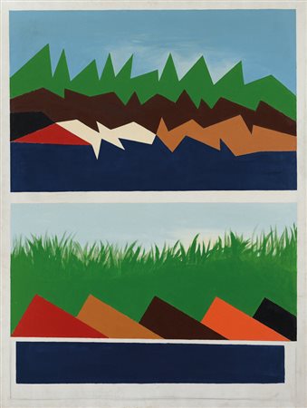 ANGELI FRANCO Roma 14/05/1935 - Roma 12/11/1988Astratto geometrico, fine anni...