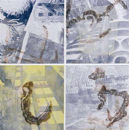 ROTELLI MARCO NEREO Venezia 14/05/1955Livetecnica mista e collage su 4...