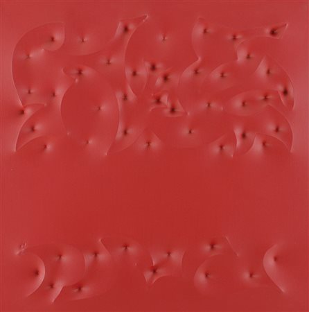 AMADIO GIUSEPPE Todi 19/05/1944Agesitela estroflessa rossa cm. 70x70, firma e...