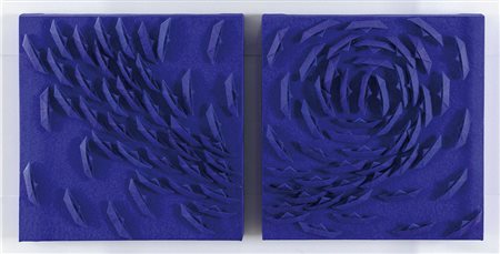 GUSMAROLI RICCARDO Milano 1963Vortice blu, 2013acrilici e barche di carta su...