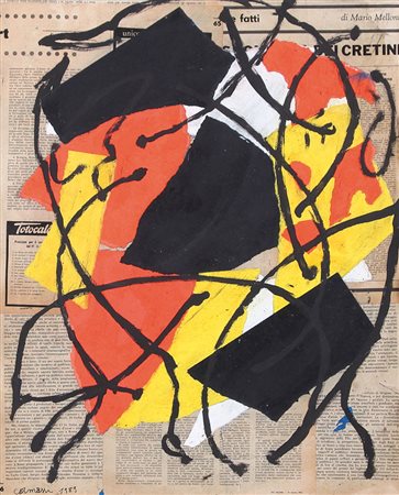 CARMASSI ARTURO Lucca 02/07/1925Senza titolo, 1989tecnica mista e collage su...