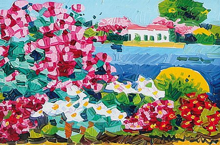 FACCINCANI ATHOS Peschiera (Vr) 29/01/1951La casa sul lagoolio su tela cm....